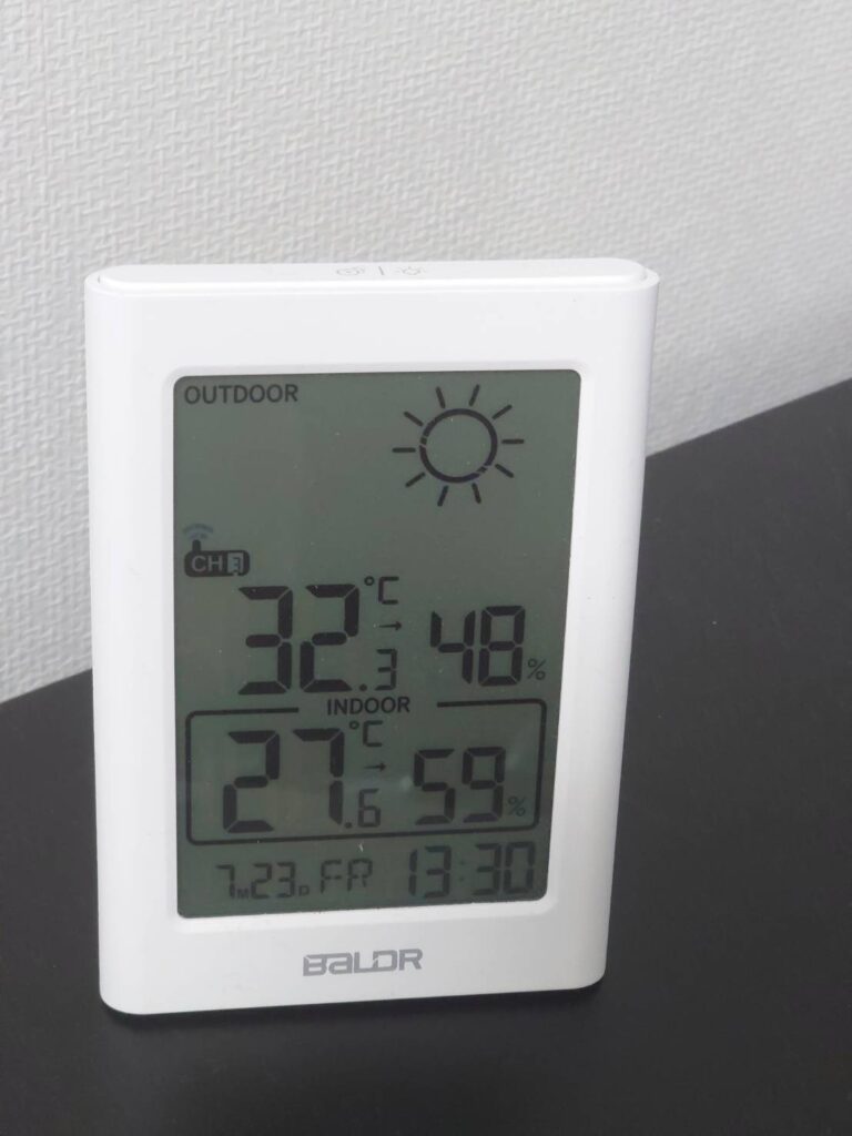 ESOLOM室内外温度計の写真